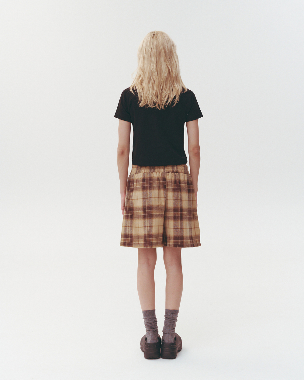 Plaid Boxer Shorts Beige