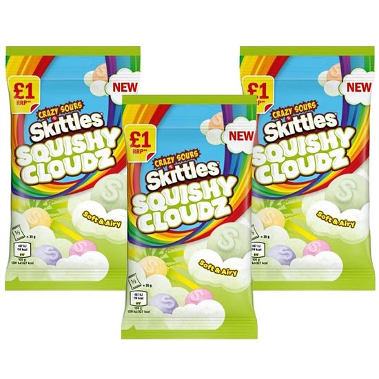 Жевательныe конфеты Skittles Squishy Cloudz Fruits со вкусом фруктов, 70 г (Англия)