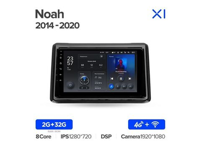 Магнитола Teyes X1 2-32 Wi-Fi + 4G Toyota Noah R80 2014 — 2020 9.0"
