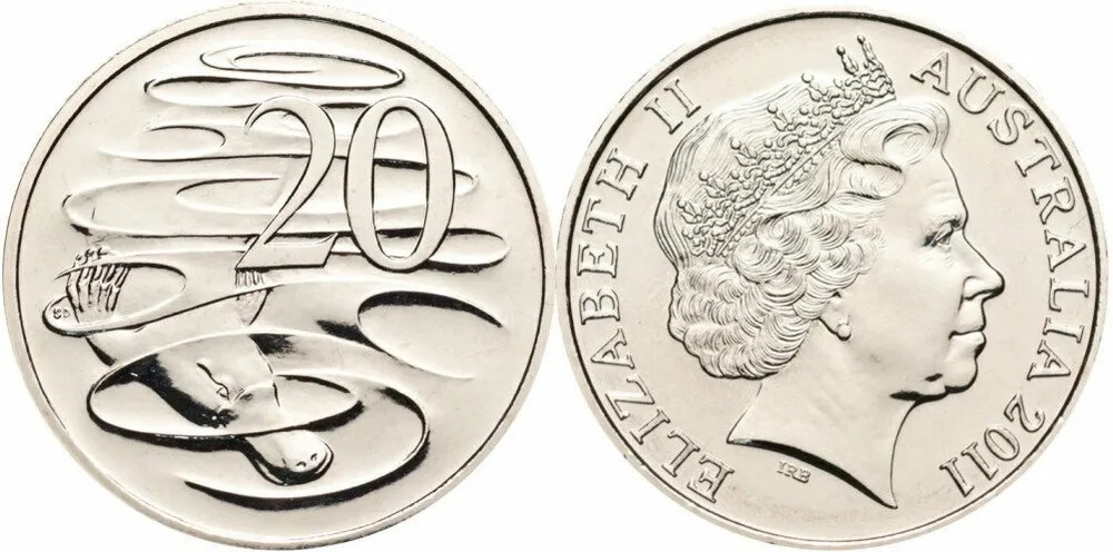 Австралия 20 центов, 1999-2019 UNC