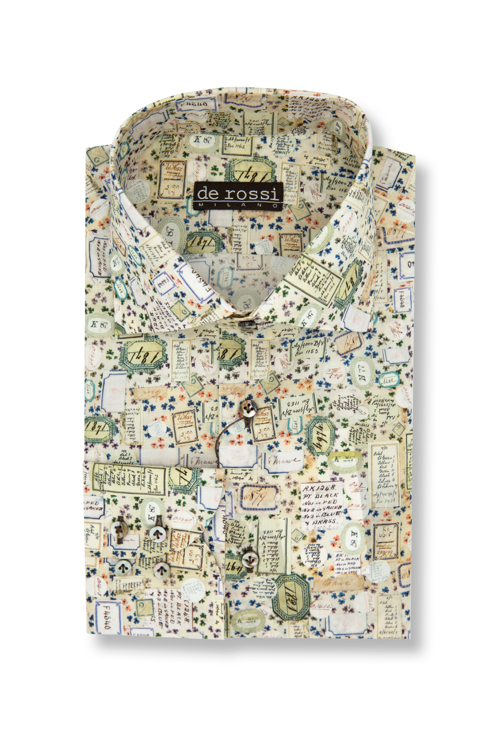 Рубашка с принтом "Архивные печати"