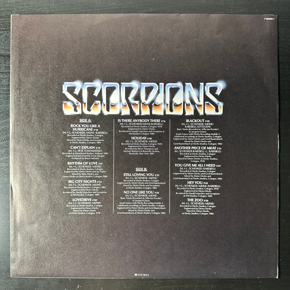 Scorpions ‎– Best Of Rockers N' Ballads (Германия 1989г.)