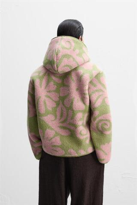 ZARA X NANUSHKA ЖАККАРДОВАЯ КУРТКА ИЗ ИСКУССТВЕННОЙ ШЕРСТИ, РОЗОВЫЙ