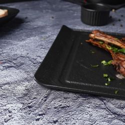 Блюдо прямоугольное 35*24 см h2,2 см борт Side Up2 с выемкой для соусника   P.L. [3]