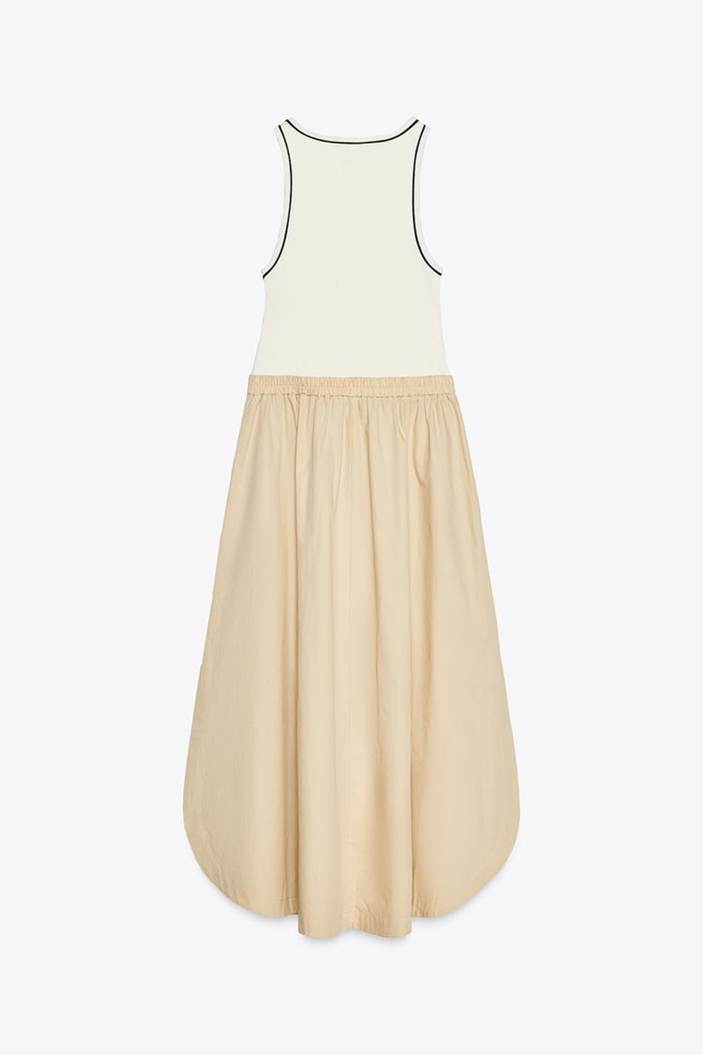 ZARA ПЛАТЬЕ МИДИ, ЭКРЮ/БЕЖЕВЫЙ