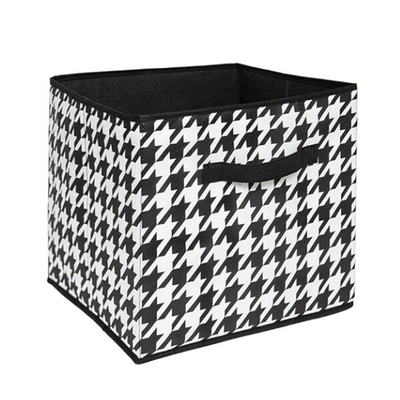 Короб-кубик для хранения "Пепита", Д300 Ш300 В300, черно-белый