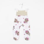 Ползунки детские, цвет белый/собачки, рост 68 см (Детская линия)