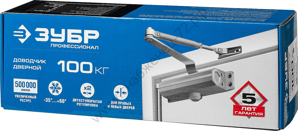 ЗУБР до 100 кг, цвет коричневый, дверной доводчик, Профессионал (37912-100)