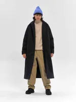 Плащ FOS Длинный Утепленный Мужской черный