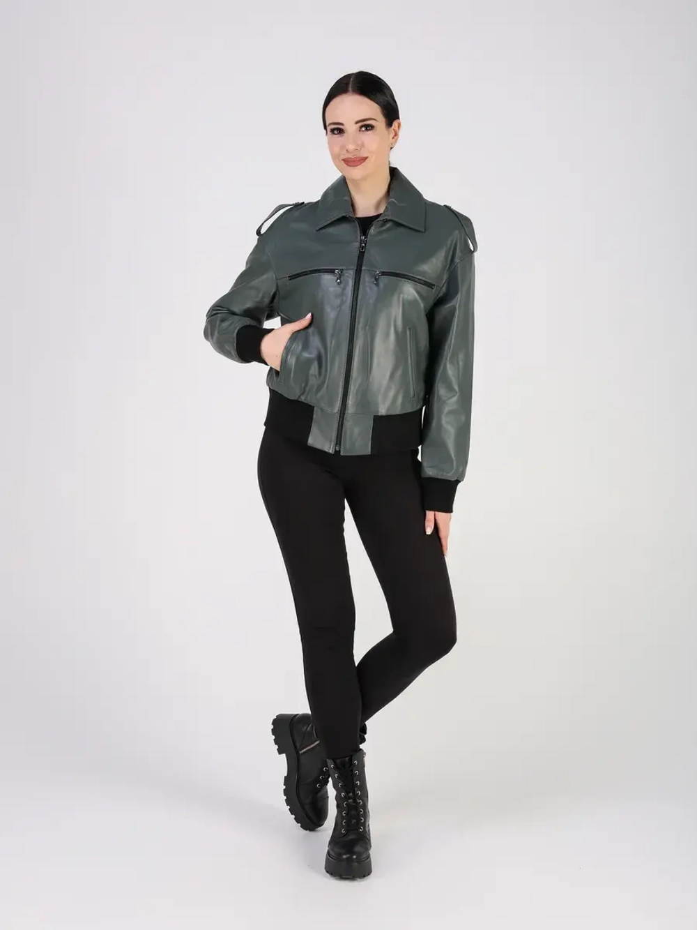 Кожаная куртка демисезонная