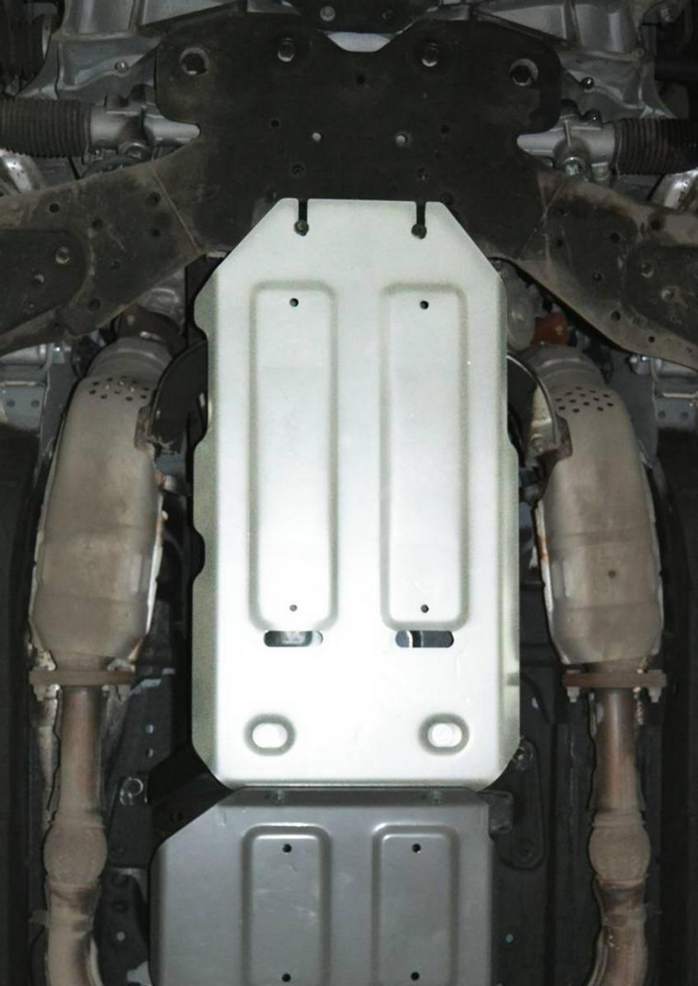 Защита КПП Rival для Infiniti Q50 (V - 2.0; 3.5 Hybrid) 2013-2020, штампованная, алюминий 3 мм, с крепежом, 333.2418.1