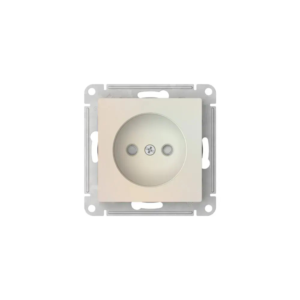 Atlas Design розетка без заземления со шторками, 16А, мех., быстрозажим. клем., жемчуг