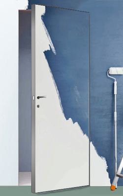 Дверь межкомнатная Профиль Дорс 0 Z INVISIBLE кромка матовый алюминий с 4х сторон, цвет белый, экошпон, глухая