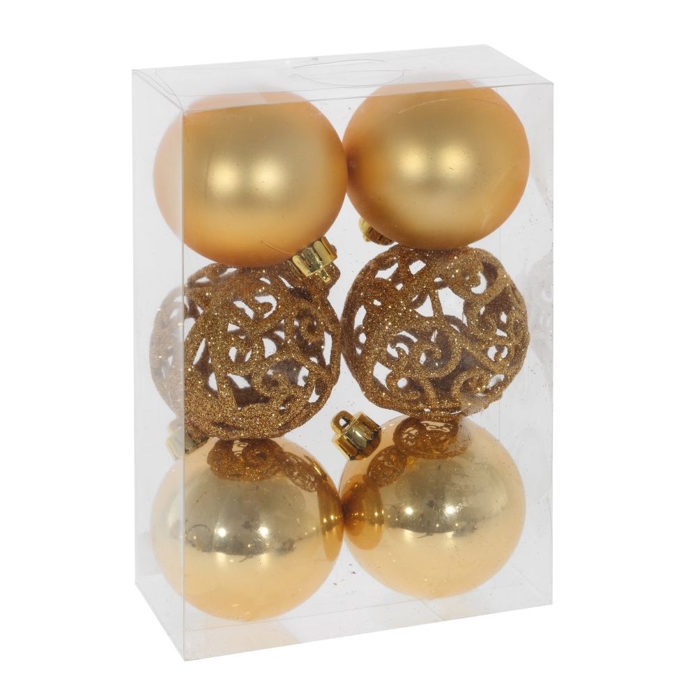 GAEM Набор из 6шт Украшение новогоднее "Шар", D 6 см, L6 W6 H7 см
