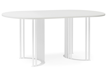 Стол деревянный Woodville Хьюго О 160 х 90 белая шагрень пленка, белые ноги