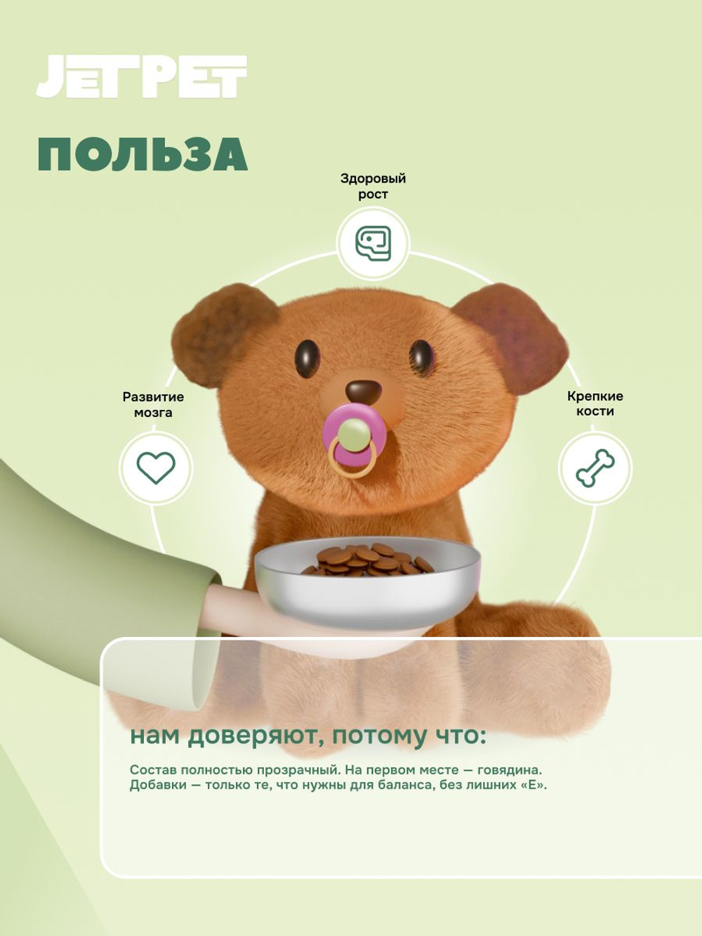 Jet Pet Fun корм для щенков всех пород, говядина 12 кг