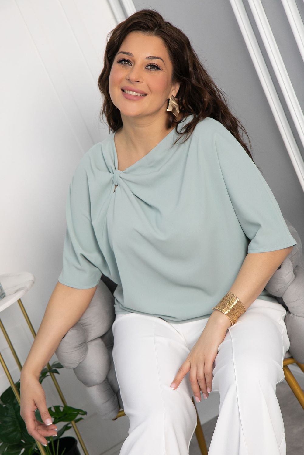 Блуза Марина (оливковая) Б13817-1М LT Collection