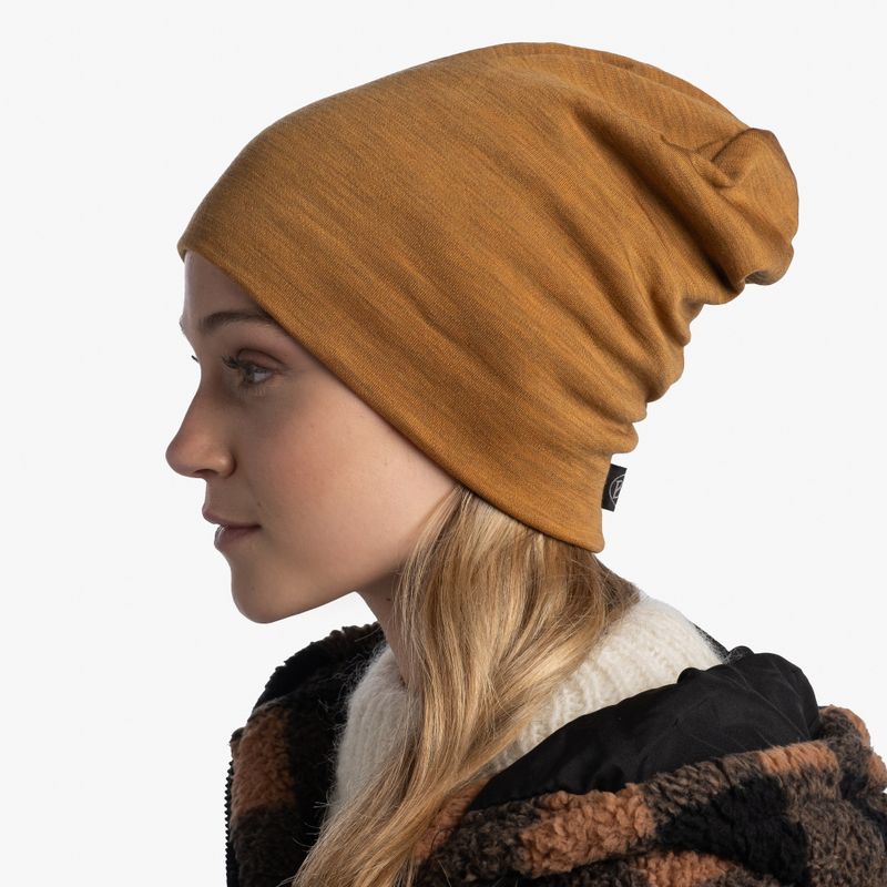 Теплая шерстяная шапка-бини Buff Hat Wool Heavyweight Solid Mustard Фото 4