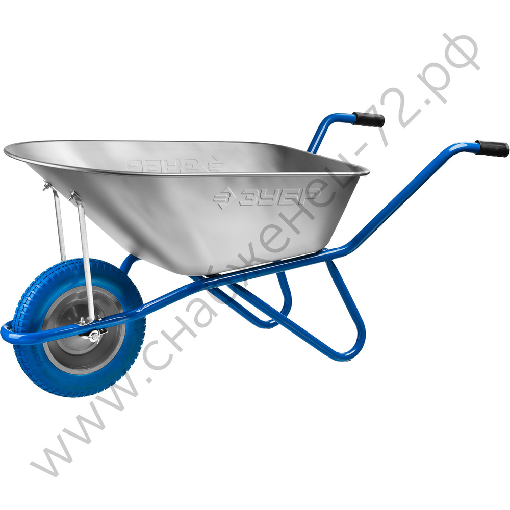 ЗУБР ПТ-100, 90 л, 180 кг, одноколесная, оцинкованная сталь, садовая тачка, Профессионал (39901)