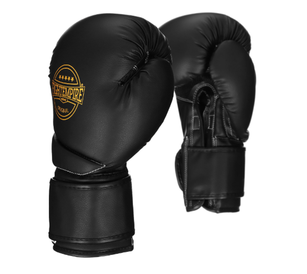 Перчатки боксёрские FIGHT EMPIRE, PLATINUM, чёрно-белые, размер 8 oz