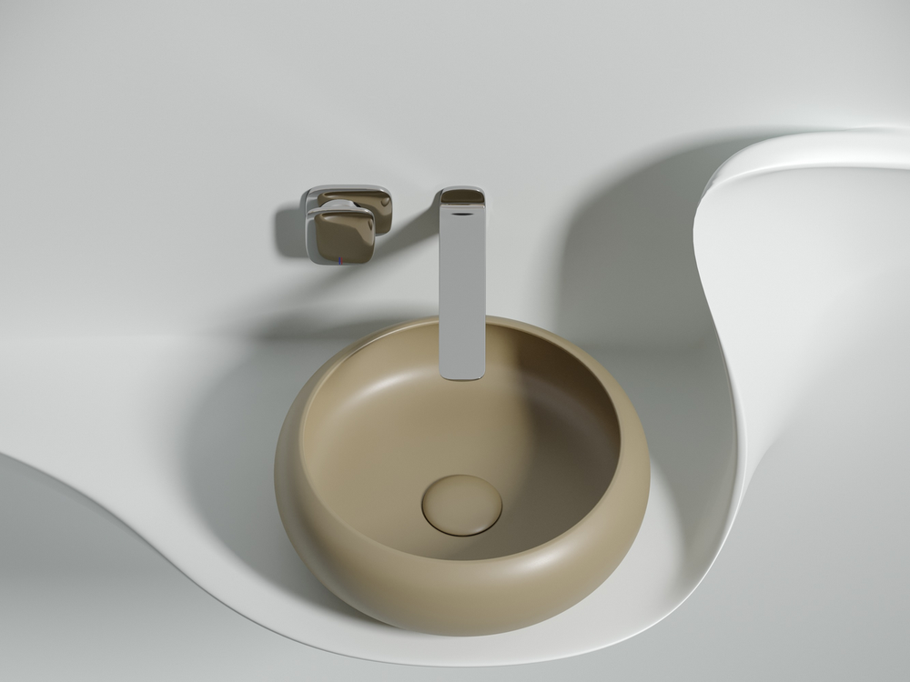 Умывальник чаша накладная круглая (цвет Капучино Матовый) Element 360x360x120мм