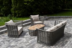 "Валенсия" лаунж-зона из искусственного ротанга, цвет серый
