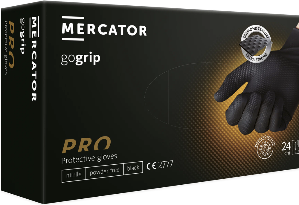Перчатки Mercator (25 пар) черные XXL (10-11)