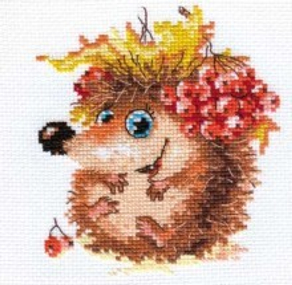 Осенний ежонок¶Размер: 11х12 см¶Кол-во цветов: 15