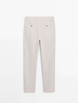 Massimo Dutti Зауженные брюки из твила, цвет льда