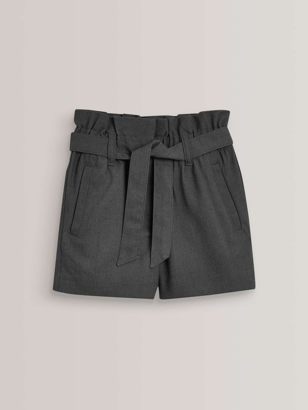 Шорты школьные с поясом для девочки Next 405-755, Серый