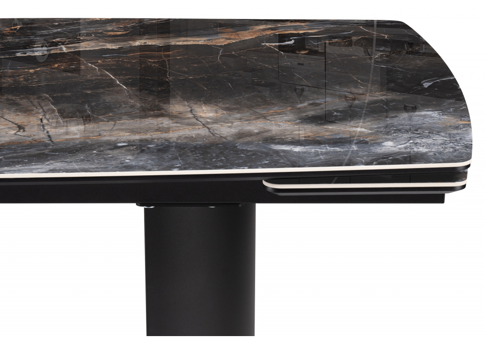 Керамический стол Woodville Маре 200(260)х100х77 neodom titanium lawa nero, черный