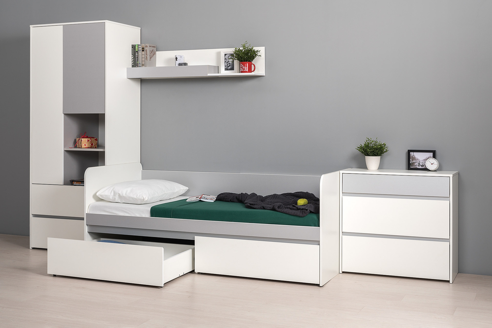 Торонто кровать 11.39 Белый/Серый