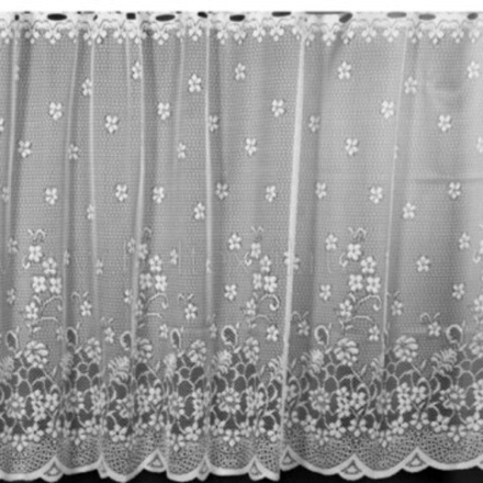 Штора ажурная белая ширина 190 см, высота 80 см