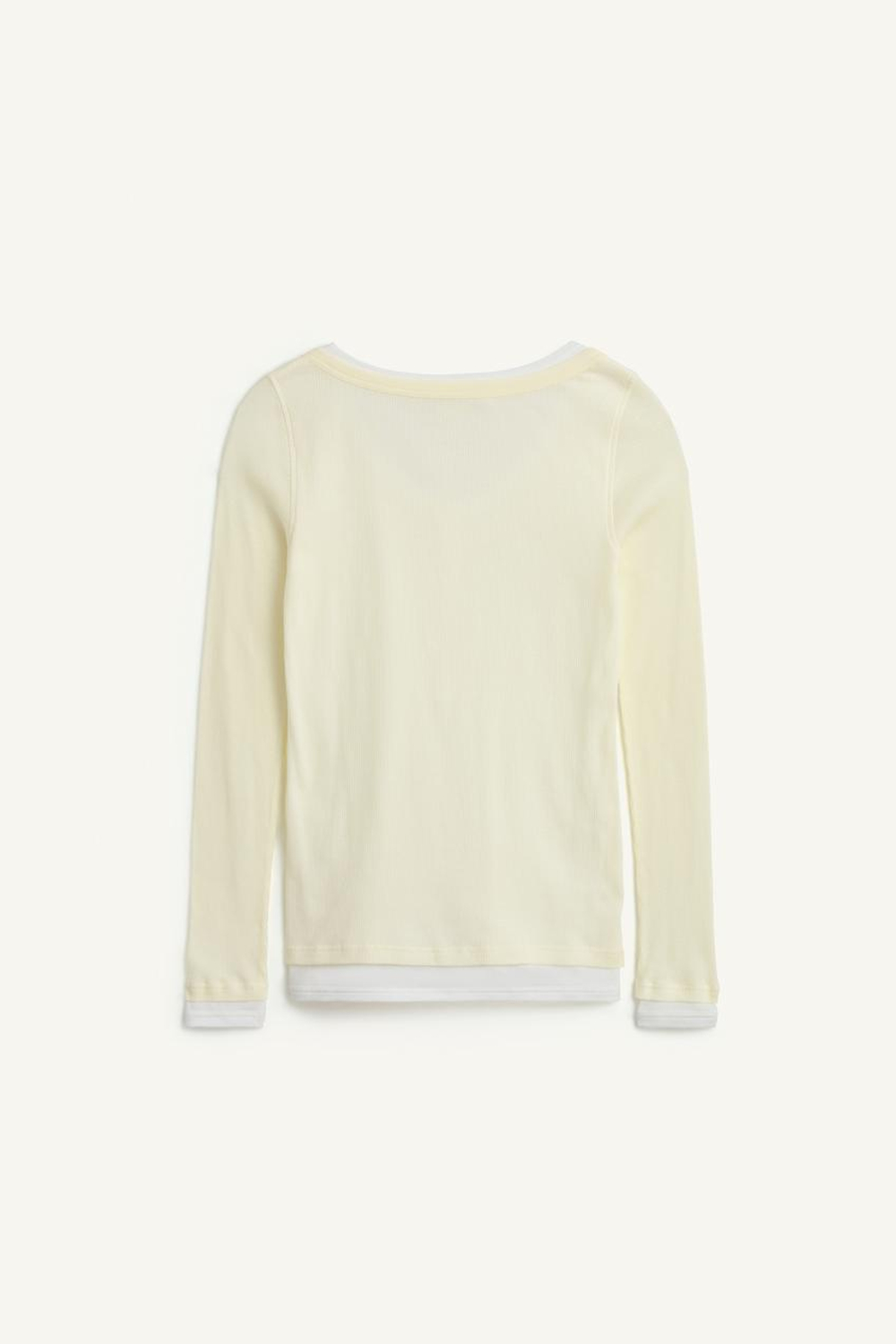 ZARA ФУТБОЛКА С КРУГЛЫМ ВЫРЕЗОМ, ЭКРЮ