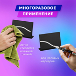 Ценник L-образный для мелового маркера A7 (7,4×10,5 см), КОМПЛЕКТ 10 шт., ПВХ,ЧЕРНЫЙ, BRAUBERG, 291296