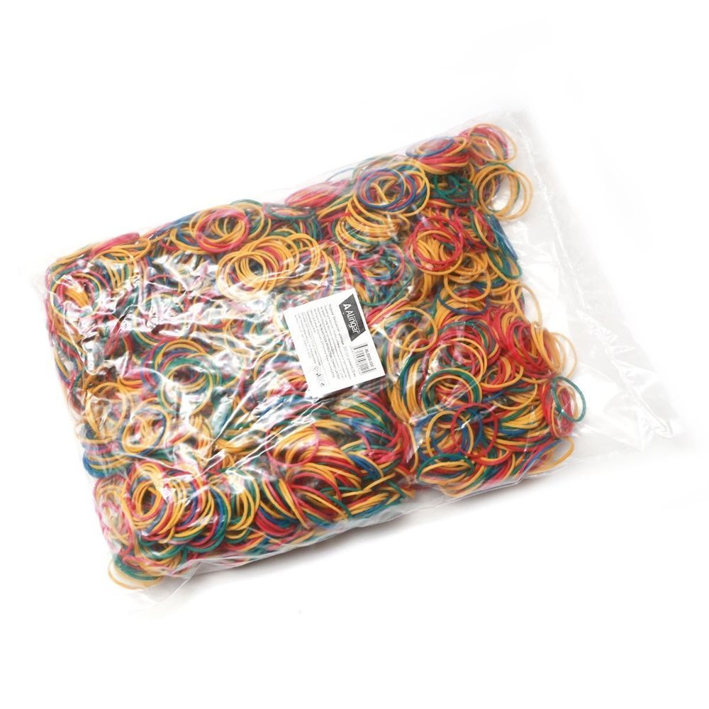 Резинки для денег банковские 25 мм, Alingar, 500 гр, цветные, пакет