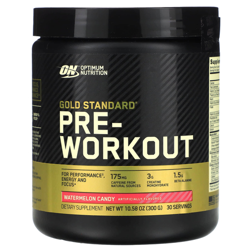 Optimum Nutrition, Gold Standard®, предтренировочный комплекс, арбузная конфета, 300 г (10,58 унции)
