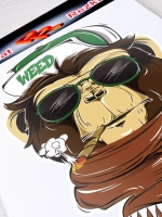 Наклейка - Обезьяна хиппи