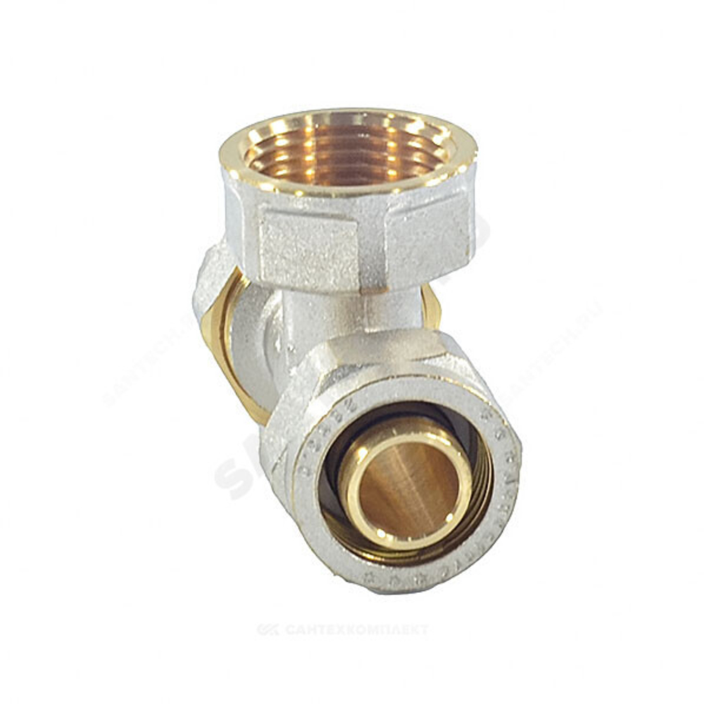 Тройник МП латунь никель обжим Дн 20х3/4"х20 ВР ГОСТ 32415-2013 7013 Aquasfera 7013-02