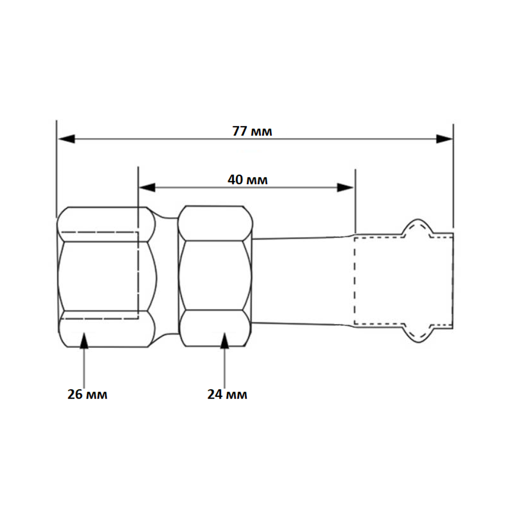 Водорозетка 18-1/2", WAAG Heavy Inox, пресс-резьба, вн., сталь нержавеющая