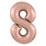 Шар фольгированный Цифра 8 101 см (Розовое Золото)