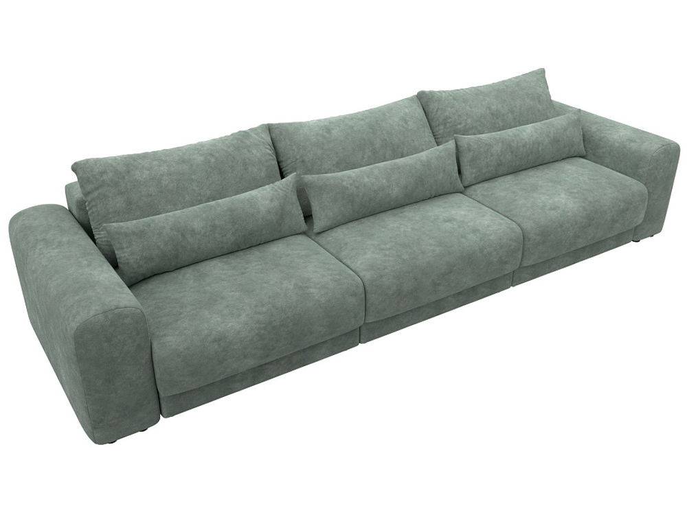 Диван прямой Лига-056 НПБ Лонг ВЕЛЮР BRUT 08 зеленый