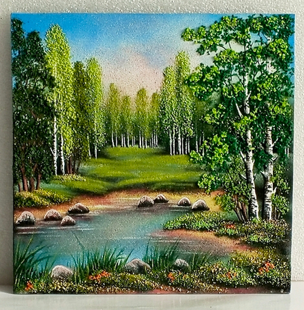 Декобокс " Летнее утро" рисованный камнем 30-30см