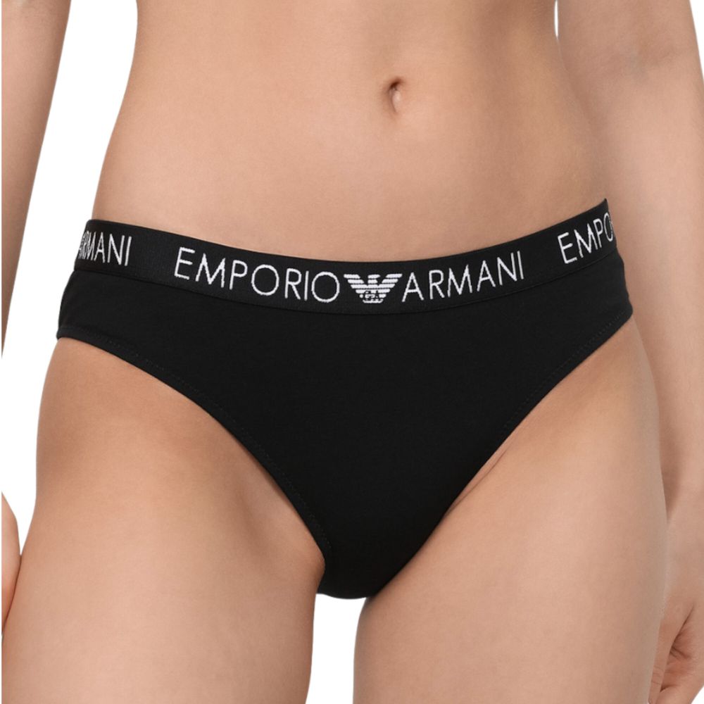 Женские трусы бразилиана набор из 2 штук (белый, черный) Emporio Armani 163337_СС318 00911