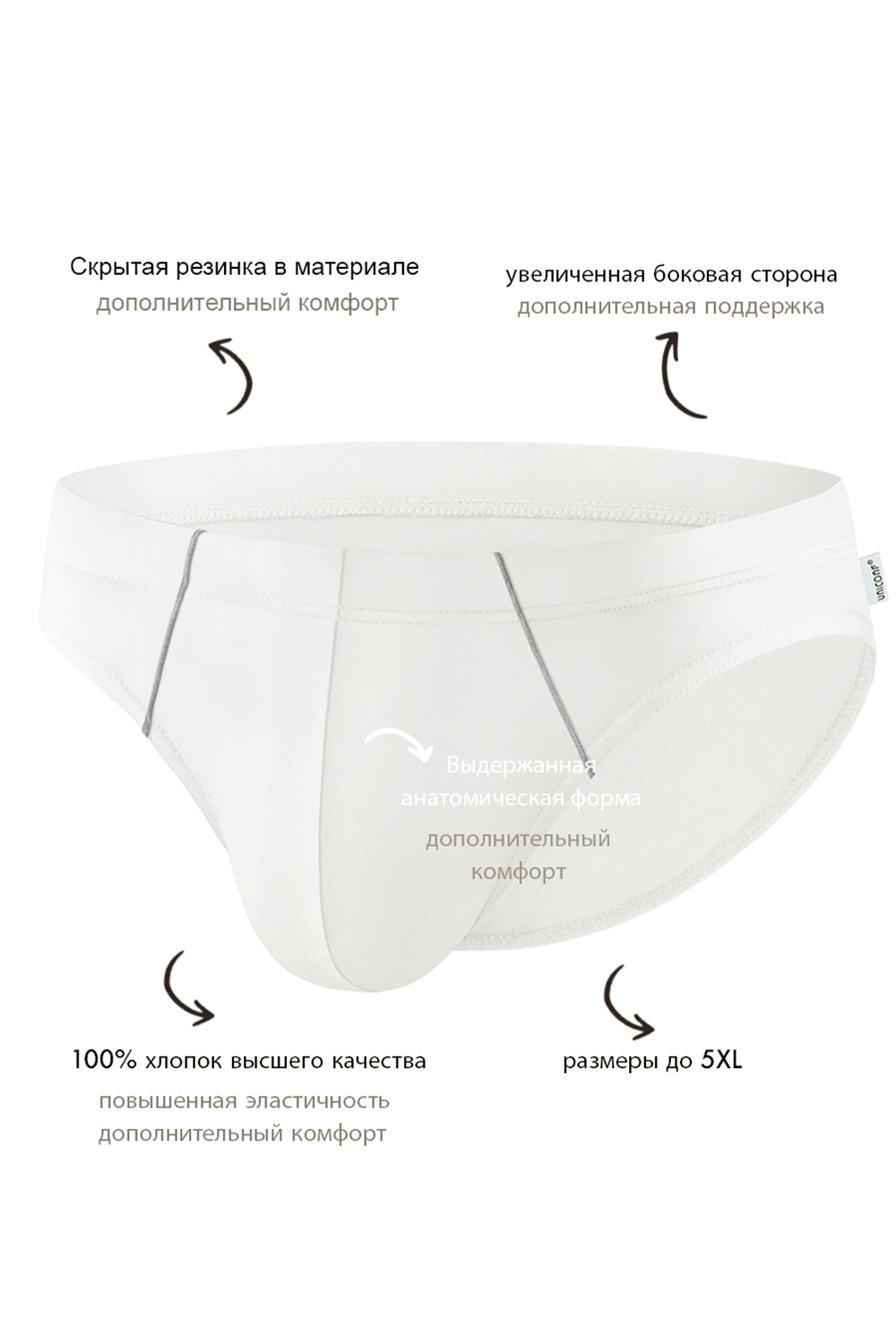 Мужские трусы PB41 Белый-Серый-Черный Uniconf