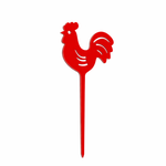 Декоративное украшение для торта (топпер) пластиковый "Красный петушок" 5*5,5 см (общая 12 см)