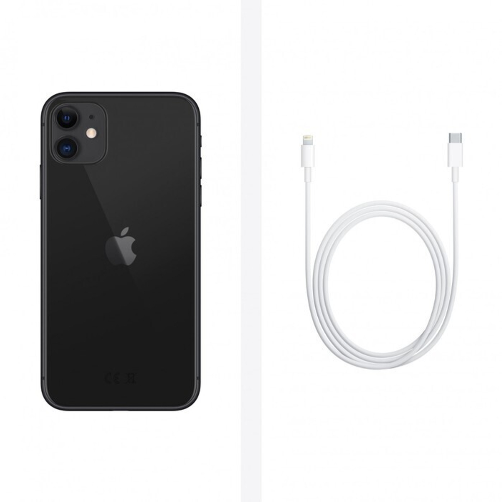 Смартфон Apple A2221 iPhone 11 128Gb 4Gb черный моноблок 3G 4G 1Sim 6.1" 828x1792 iOS 15 12Mpix 802.