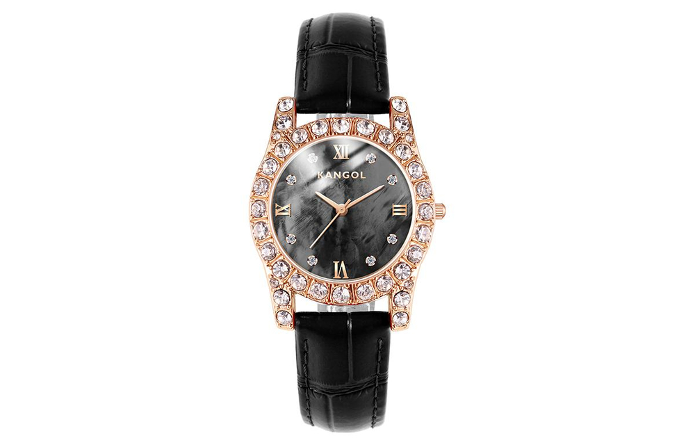 KANGOL Quartz Movement Genuine Leather Strap Watch Women"s Watch Mother of Pearl Color Watch Dial KANGOL K629