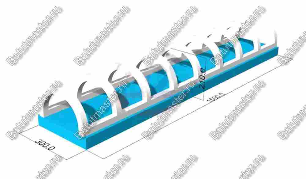Водная горка с надувным дном, на подкачке ТУРБО "Яркость", 200*3*2,1 м