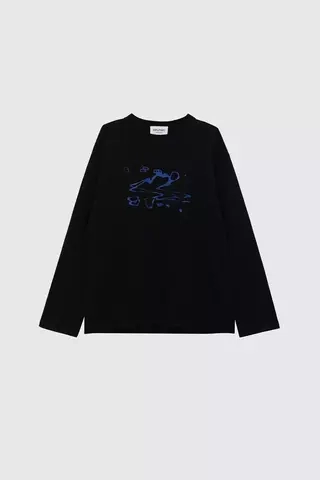 Лонгслив (S-BLUE) Black